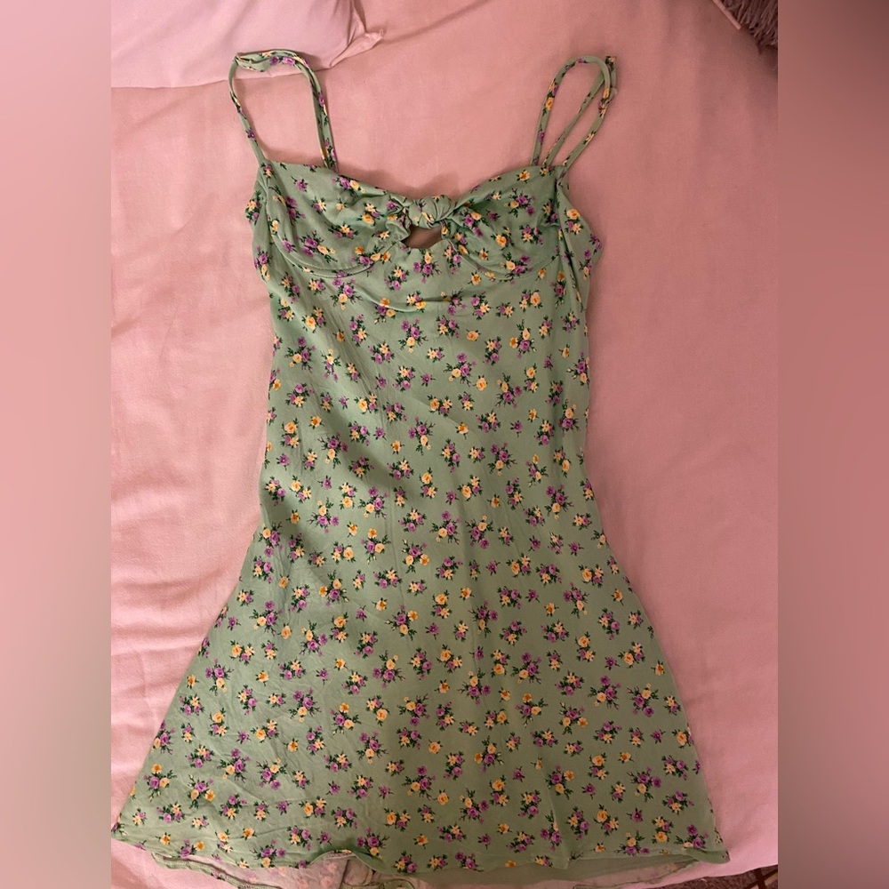 Zara - turquoise floral mini dress